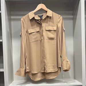 White House Black Market Beige Blouse